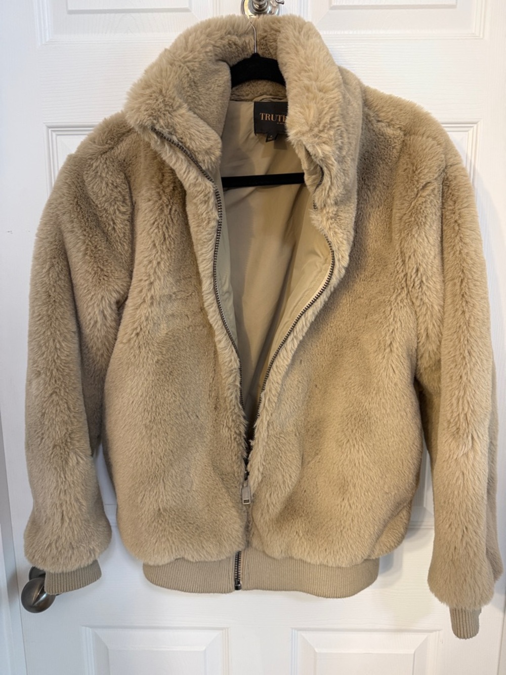 TRUTH by Republic Camel Color, Faux Fur,  Bomber Jacket size Small